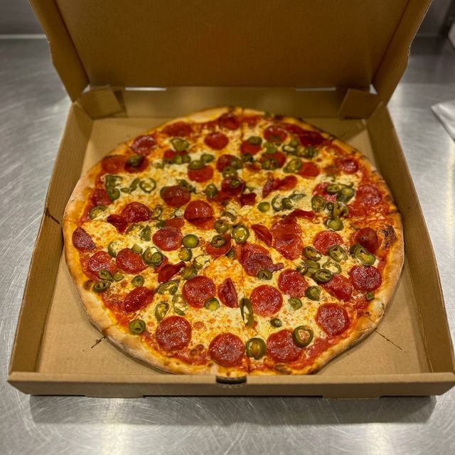 Pepperoni & Jalapeno Pizza.