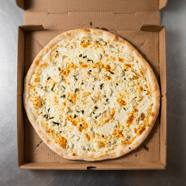 Alfredo Chicken Pizza.