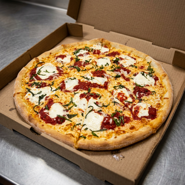 Classic Margherita Pizza.